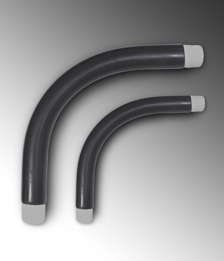 Product image for Calpipe PA4024SW90 4" X 90. X 24" PVC Coated Aluminum Conduit Elbow