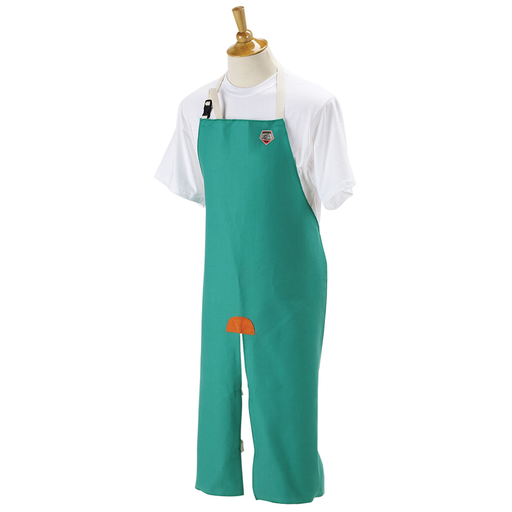 9 OZ FLAME RESISTANT COTTON 48 INCH SPLIT LEG BIB APRON, 48"