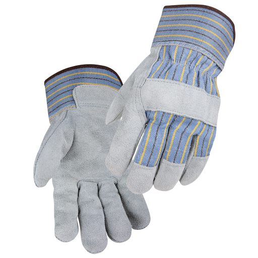 SHOULDER SPLIT COWHIDE -- STRAP BACK BASIC LEATHER PALM WORK GLOVES, LARGE