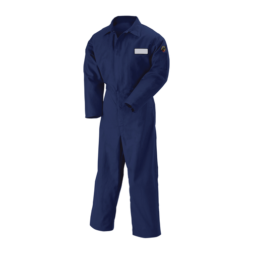 9 OZ FLAME RESISTANT COTTON COVERALL WITH PASS-THROUGH POCKET, LARGE