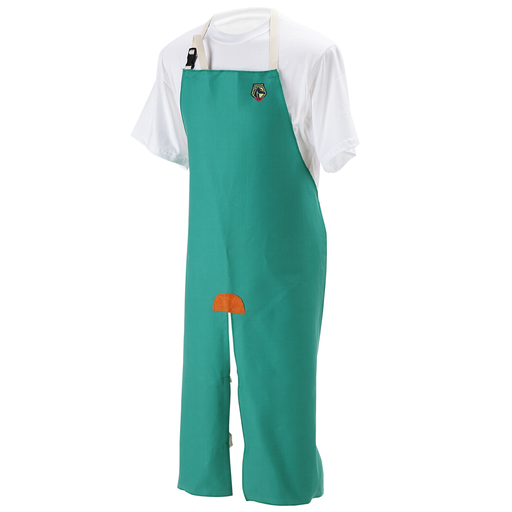 9 OZ FLAME RESISTANT COTTON 42 INCH SPLIT LEG BIB APRON, 42"