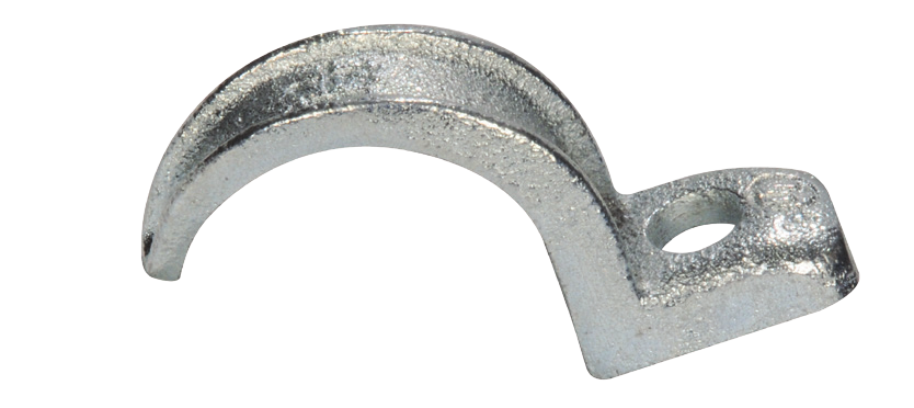Product image for Steel Electric Products Co. 137 2 Inch Zinc Plated Malleable Iron 1-Hole Conduit Strap
