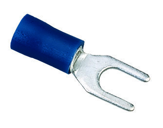Product image for Ideal 84-7161 Vinyl Insulated spade Terminal, Fork, 16-14AWG, #8 Stud, 1000Pk