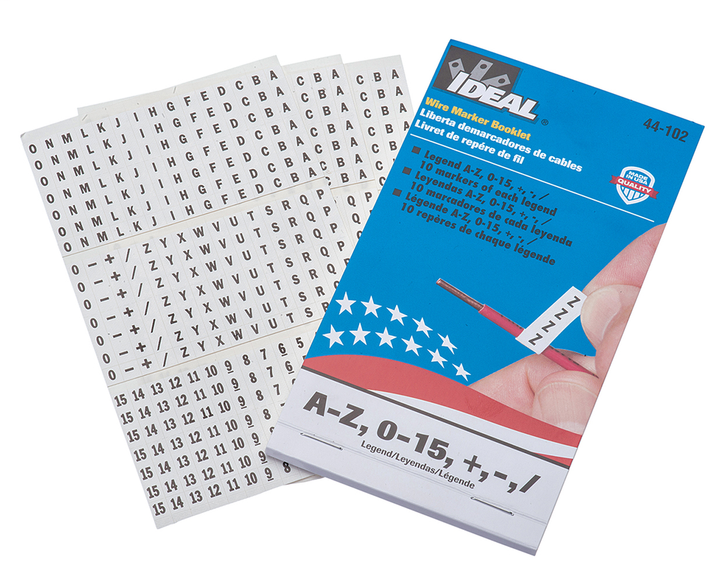 IDEAL 44-102 ASST WIRE MARKER BOOK IDEAL 44-102 ASST WIRE MARKER BOOK