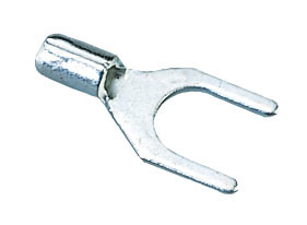 Product image for Ideal 83-6161 Bare Spade Terminal, 16-14AWG, #8 Stud, 25/Bx