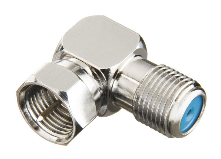 Product image for Ideal 85-070 F-Type 90 Degree, Female to Male, Coax Adapter 2Pk