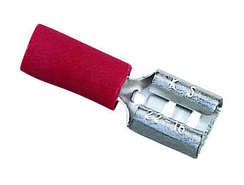 Product image for Ideal 83-9541 Vinyl Insulated Disconnect Terminal, Female, Brass, 22-18AWG, 300V, 25Pk