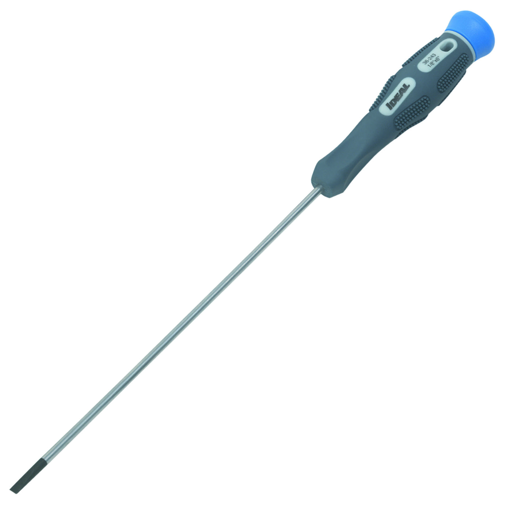Product image for Ideal 36-243 Slim Electronic Slotted Screwdriver 6" Blade, 1/8" Tip