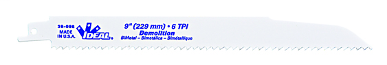 Ideal Industries 36-096 7/8 x 0.062 x 9 Inch 10 TPI Bi-Metal Universal-Shank Taper Back Reciprocating Saw Blade Ideal Industries 36-096 7/8 x 0.062 x 9 Inch 10 TPI Bi-Metal Universal-Shank Taper Back Reciprocating Saw Blade