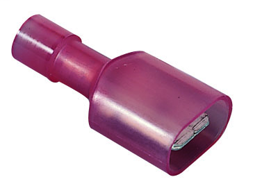 Product image for Ideal 83-9911 Nylon Fully-Insulated Disconnect Terminal, Male, 22-18AWG, 300V, 25Pk