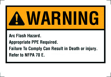 Mayer-DDS-Warning Label, NEC Arc Flash, 3-1/2" x 5", Adhesive-1