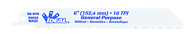 Product image for Ideal 36-075 6" x 3/4" x .035" 10TPI Straight General Purpose Reciprocating Blade, Bi-Metal (5/Pack)