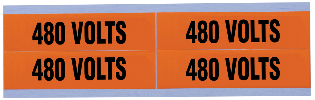 Product image for Ideal 44-364 Voltage & Conduit Marker Card "480V" 1-1/8" x 4-1/2" Vinyl-Impregnated Cloth