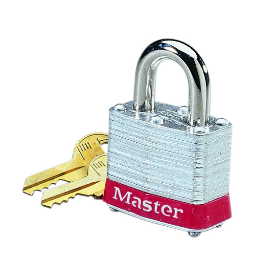 Product image for Ideal 44-907 Padlock. 2" Shackle, Red Bumper