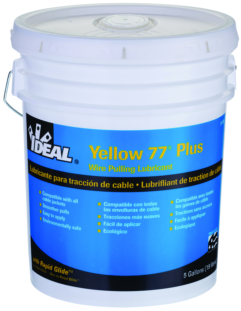 Product image for Ideal 31-395 Yellow 77-Plus Wire Pulling Lubricant, 5-Gallon Bucket