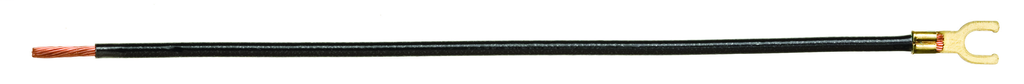 Product image for Ideal 30-3471 8" #12 Stranded Non-Grounding Pigtail w/ #10 Fork & Stripped End, Black (25/Bag)