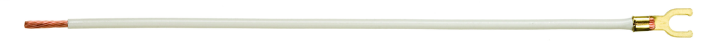 Product image for Ideal 30-3470 8" #12 Stranded Non-Grounding Pigtail w/ #10 Fork & Stripped End, White (25/Bag)
