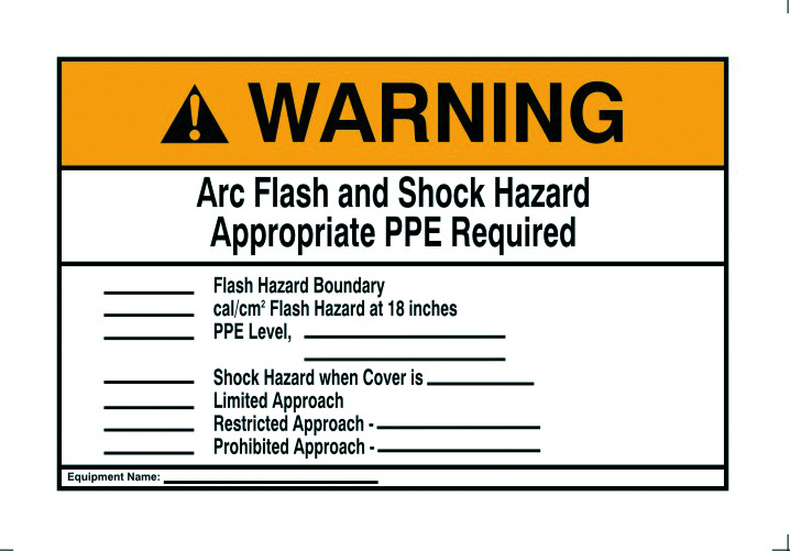 Ideal Industries 44-896 10 x 7 Inch Self Sticking Polyester Warning NEC Arc Flash Legend Flash Protection Label and Sign Ideal Industries 44-896 10 x 7 Inch Self Sticking Polyester Warning NEC Arc Flash Legend Flash Protection Label and Sign