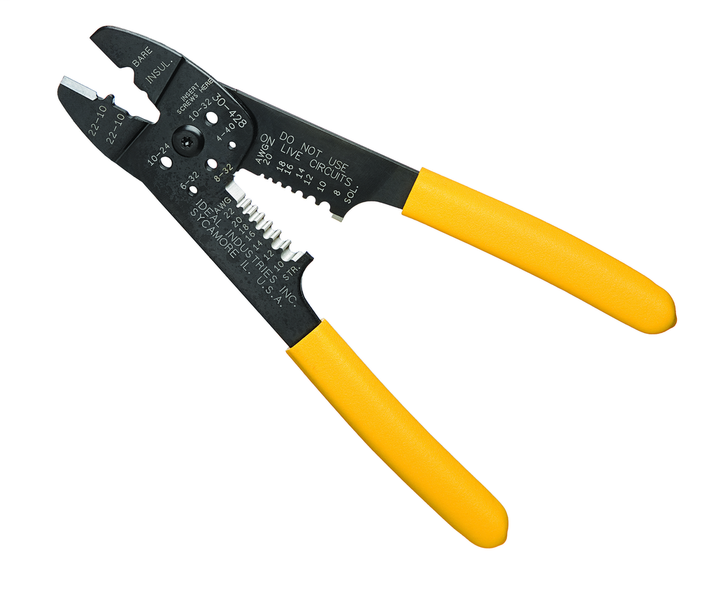 Ideal Industries 30-428 8 to 20 AWG (Solid) 10 to 22 (Stranded) Strip and Crimping Tool Ideal Industries 30-428 8 to 20 AWG (Solid) 10 to 22 (Stranded) Strip and Crimping Tool
