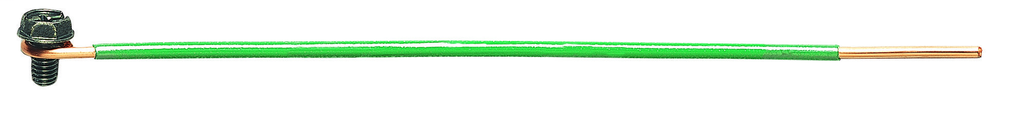 Product image for Ideal 30-3402 6.5" #12 Solid Grounding Pigtail w/ Loop & Ground Screw, Stripped End (1000/Bulk Pack)