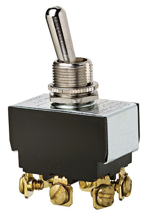 Ideal Industries 774015 10/20 Amp 125/277 VAC DPDT On-On Nickel Plated Brass Heavy Duty Toggle Switch Ideal Industries 774015 10/20 Amp 125/277 VAC DPDT On-On Nickel Plated Brass Heavy Duty Toggle Switch