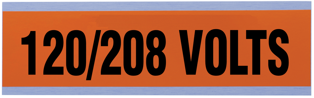 Product image for Ideal 44-295 Voltage & Conduit Marker Card "120/208V" 2-1/4" x 9" Vinyl-Impregnated Cloth