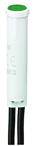 Product image for Ideal Industries 777231 1 or 3 W 125 VAC/VDC 15000 Hour Green Polycarbonate Lens Nylon Flush Transparent Indicator Light