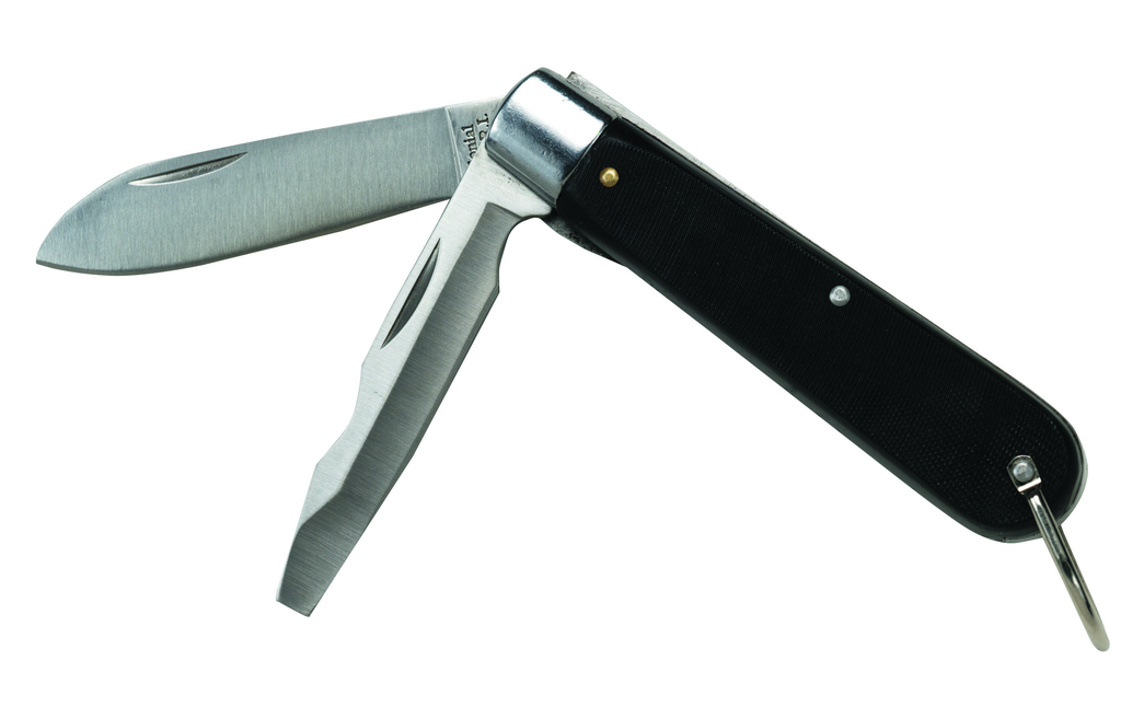 Product image for Ideal 35-285 Knife, Electrician's w/Spearpoint & Slotted Screwdriver Blades