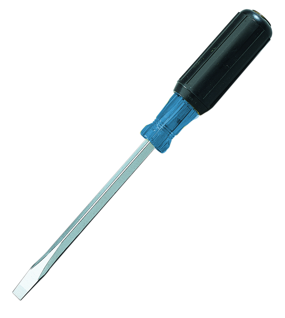 Product image for Ideal 35-158 Slotted Screwdriver, Square Shank 8" Blade, 3/8" Tip & Cushion Grip Handle