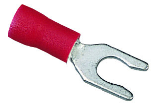 Mayer-DDS-Vinyl Insulated Snap Spade Terminal, 22-18 AWG, #6 Stud, Box 25-1