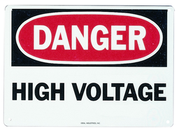 Ideal 44-863 Safety Sign "Danger - High Voltage" 10" x 7" Polyester Self-Sticking