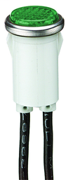 Ideal 777221 Indicator Light, Flush Green lens, 1/3 Watt 125V, 1/2" Mounting Dia., 6" Wire Leads