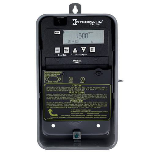 Product image for Intermatic ET1105CR 24 Hour Electronic Time Switch, 1-Circuit SPST, 120-277V 30A, Type-3R Steel