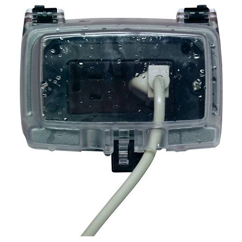 Intermatic WP1000HC 1-Gang 2-1/4 Inch Horizontal Hinge Clear Weatherproof Cover with Guard Insert Intermatic WP1000HC 1-Gang 2-1/4 Inch Horizontal Hinge Clear Weatherproof Cover with Guard Insert