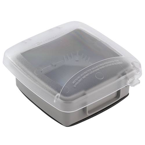 Intermatic WP5220C 2-Gang Vertical Hinge 2-1/4 Inch Extra Duty Clear Plastic Receptacle Cover with Guard Insert Intermatic WP5220C 2-Gang Vertical Hinge 2-1/4 Inch Extra Duty Clear Plastic Receptacle Cover with Guard Insert