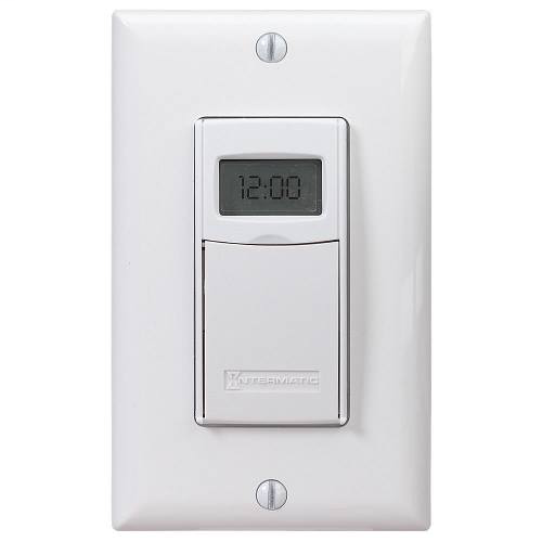 Intermatic ST01 7-Day 120 to 277 VAC 12 to 28 VDC 1-Pole 3-Way White Digital In-Wall Timer Intermatic ST01 7-Day 120 to 277 VAC 12 to 28 VDC 1-Pole 3-Way White Digital In-Wall Timer