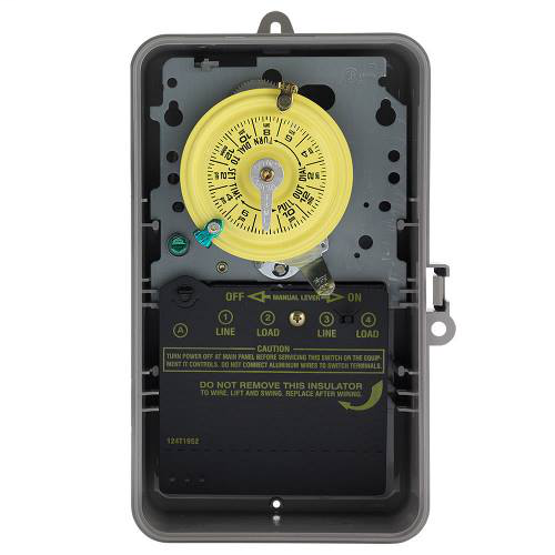 Intermatic T103P NEMA 3R Plastic Case 125 VAC 60 Hz 40 Amp DPST Electromechanical Time Switch Intermatic T103P NEMA 3R Plastic Case 125 VAC 60 Hz 40 Amp DPST Electromechanical Time Switch
