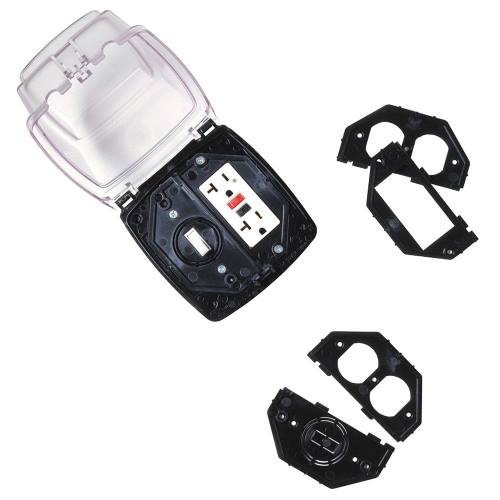 Intermatic WP1220C 2-Gang Vertical Hinge 2-1/4 Inch Receptacle Cover with Guard Insert Intermatic WP1220C 2-Gang Vertical Hinge 2-1/4 Inch Receptacle Cover with Guard Insert