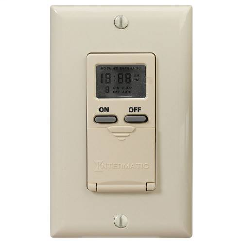 Intermatic EI500C 7-Day 120 VAC 60 Hz 15 Amp Ivory Programmable Timer Intermatic EI500C 7-Day 120 VAC 60 Hz 15 Amp Ivory Programmable Timer