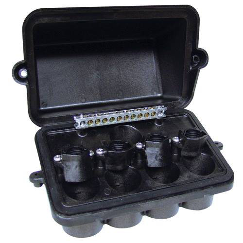 INT-MAT PJB4175 Plastic Pool/Spa Light Junction Box - 4 Light Cap. w/conduit sizes from .5" to 1"