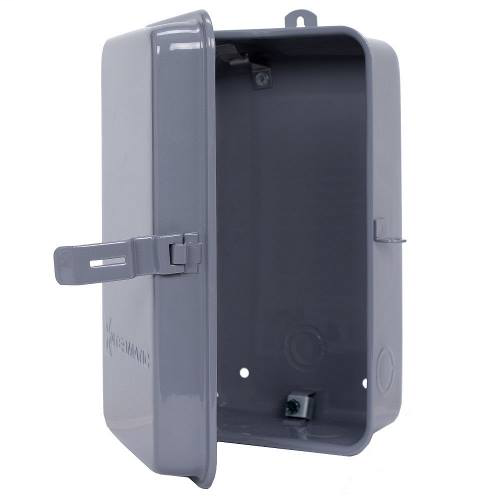 Intermatic 2T511GA NEMA 3R 10-1/8 x 6-1/2 x 3-5/8 Inch Gray Outdoor Metal Enclosure Intermatic 2T511GA NEMA 3R 10-1/8 x 6-1/2 x 3-5/8 Inch Gray Outdoor Metal Enclosure