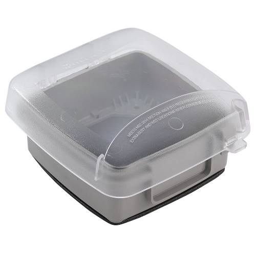 Intermatic WP5225C 2-Gang Vertical Hinge 2-3/4 Inch Extra Duty Clear Plastic Receptacle Cover with Guard Insert Intermatic WP5225C 2-Gang Vertical Hinge 2-3/4 Inch Extra Duty Clear Plastic Receptacle Cover with Guard Insert