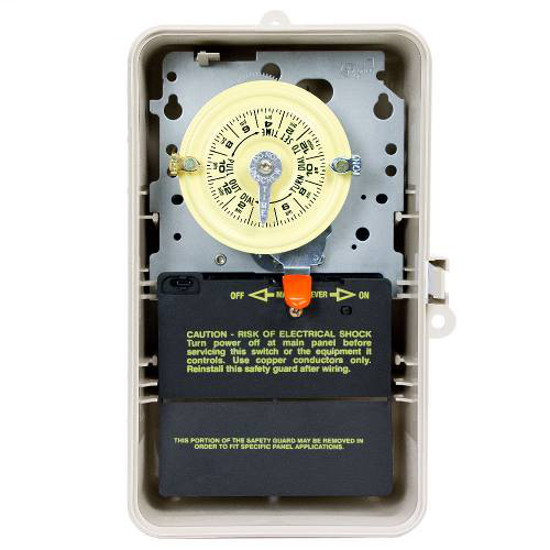 Intermatic T101P3 NEMA 3R Plastic Case 125 VAC 60 Hz 40 Amp SPST Electromechanical Time Switch Intermatic T101P3 NEMA 3R Plastic Case 125 VAC 60 Hz 40 Amp SPST Electromechanical Time Switch