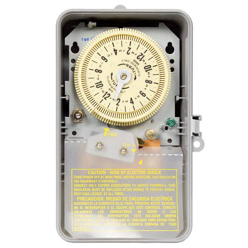 Intermatic T8805P101C NEMA 3R Plastic Case 125 VAC 60 Hz 15 Amp SPST Electromechanical Time Switch Intermatic T8805P101C NEMA 3R Plastic Case 125 VAC 60 Hz 15 Amp SPST Electromechanical Time Switch