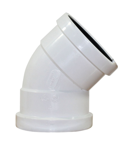 4"x45D PVC ELBOW SWR DR35 GxG RING-TITE/TRENCH TOUGH PLUS