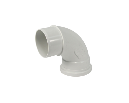 4"x90D PVC ELBOW HW SWR DR26 SPxG WHITE TRENCH TOUGH PLUS