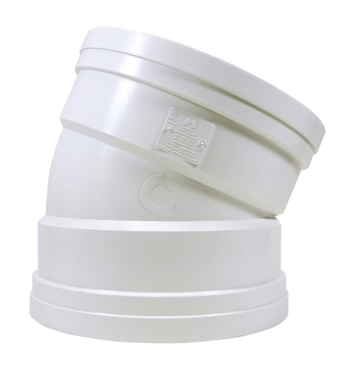 10"x22 1/2D PVC ELBOW SWR DR35 GxG TRENCH TOUGH PLUS/RING-TITE