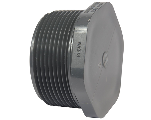 2 1/2" PVC SCH40 PLUG MPT GREY XIRTEC140