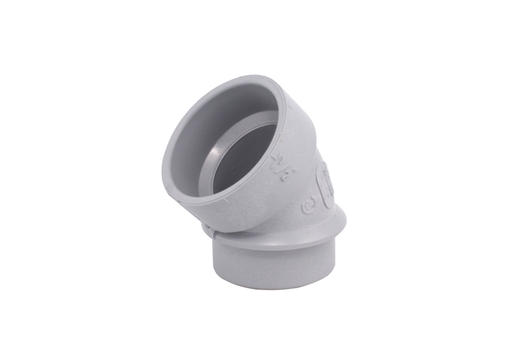 1 1/2"x45D PVC DWV SHORT TURN ELBOW SPxH SYSTEM XFR