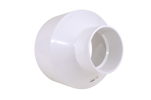 12"x6" PVC DWV RED. CPLG HxH WHITE FAB